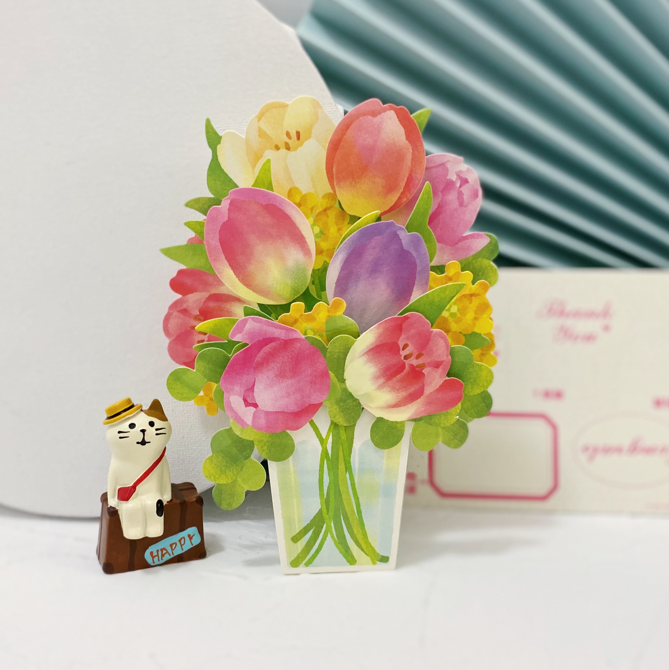 日式立体3D花朵贺卡郁金香装饰生日礼物教师节毕业送闺蜜祝福卡片