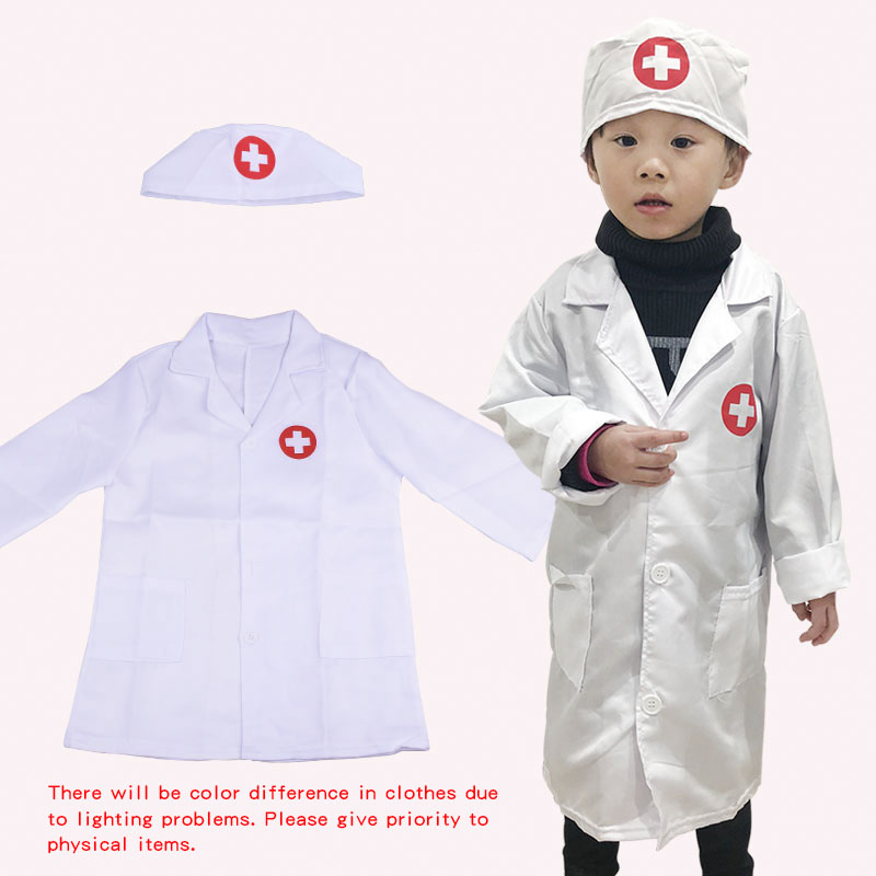 儿童医生服装女孩过家家角色扮演大白褂表演服仿真护士服打针玩具