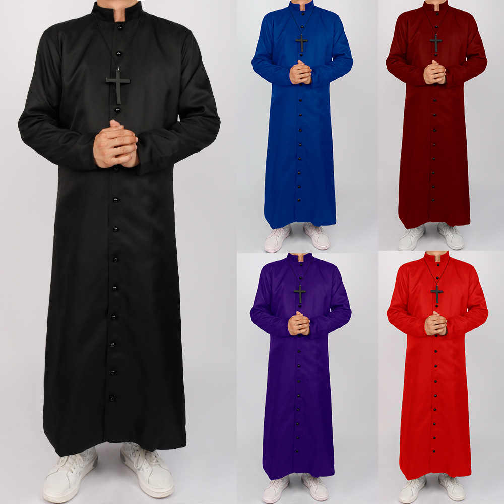 新款万圣节牧师教父cos服中世纪5色神父角色扮演cosplay服装现货