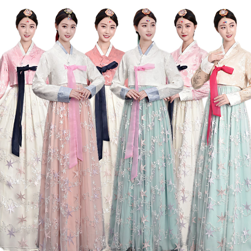 新款韩服女韩国传统服饰朝鲜族宫廷民族表演舞台舞蹈演出服装套装