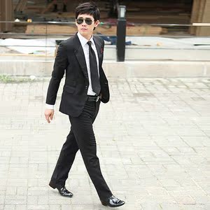 韩国正品男装 2023新品 春装时尚英伦男子婚礼商务西服套装901030