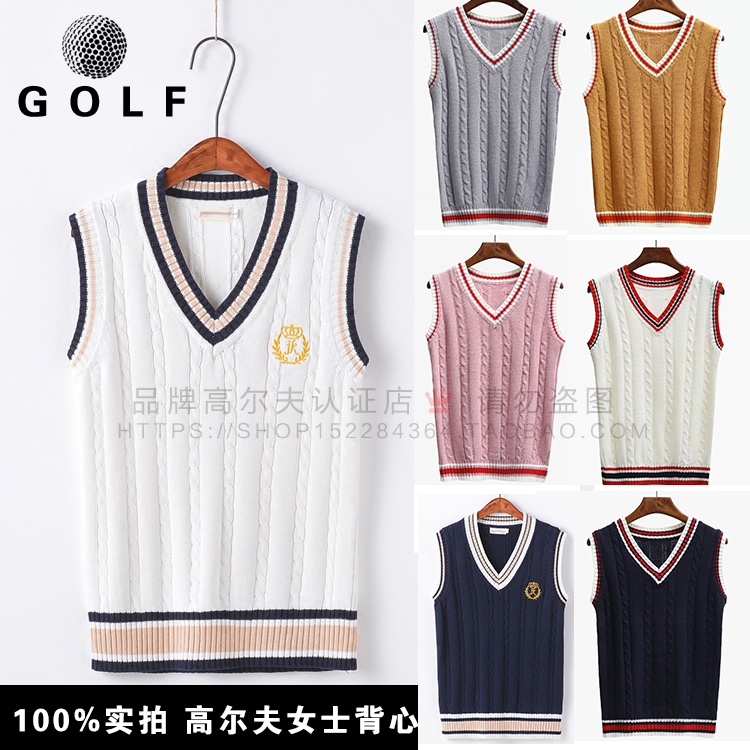 韩国正品时尚高尔夫服装针织衫春秋女装球衣毛衣马甲golf背心包邮