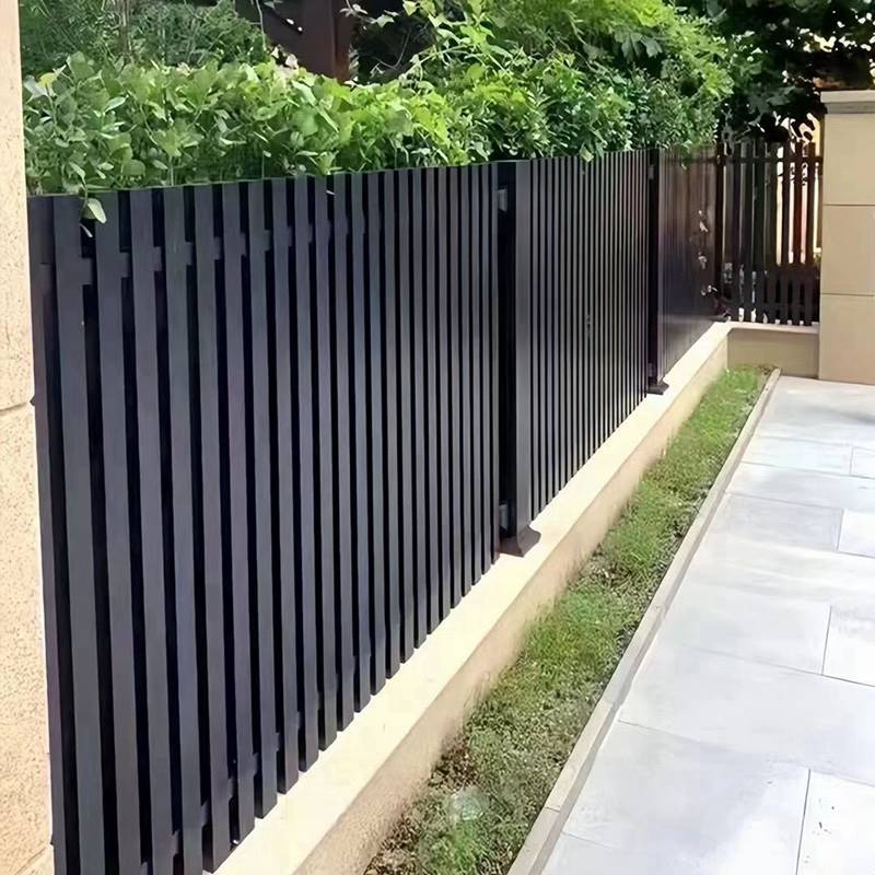 铝艺护栏铝合金围栏别墅大门庭院门楼新中式简约铁艺焊接栏杆栅栏