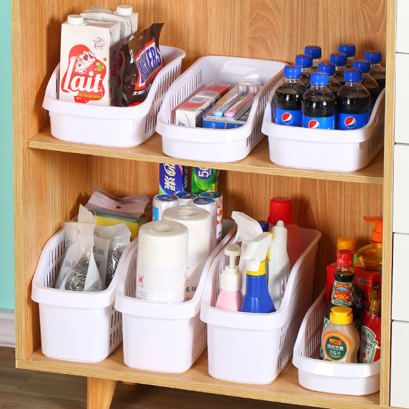 橱柜内分层塑料家庭杂物置物架房间客厅储物架放零食的小拉篮抽屉