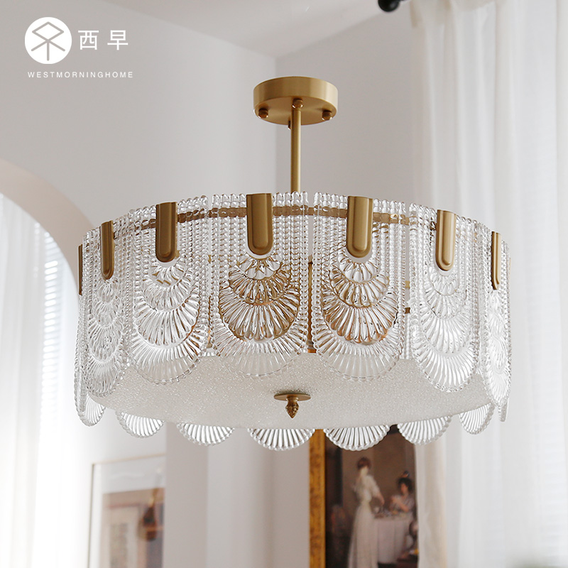 西早 意大利风格中古玻璃吊灯 北欧现代简约轻奢设计师卧室客厅灯