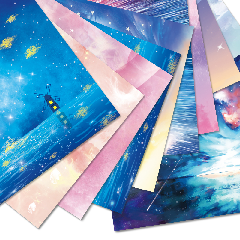 星空折纸正方形单面折纸彩色印花叠纸千纸鹤专用纸手工卡纸星空纸