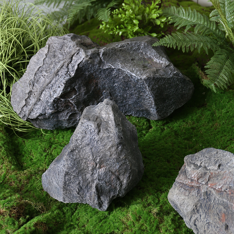 仿真石头景观室内软装拍摄假山石头道具布景园林绿植造景装饰摆件
