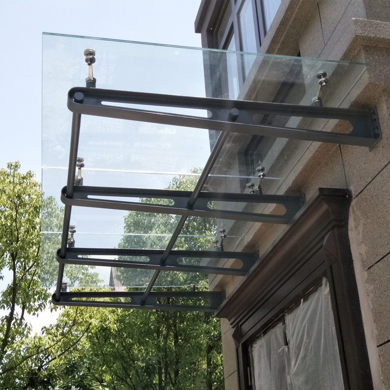 别墅大门玻璃棚雨搭花园阳光棚庭院透明采光顶棚阳光房钢化玻璃顶