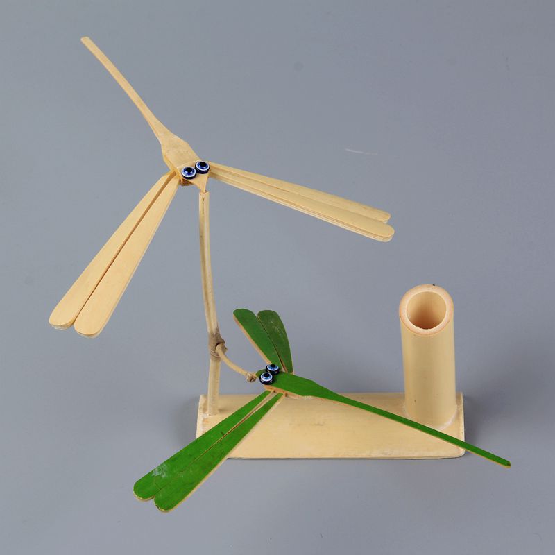 纯手工制作平衡竹蜻蜓整体动物竹蝴蝶田园创意家居工艺品摆件装饰
