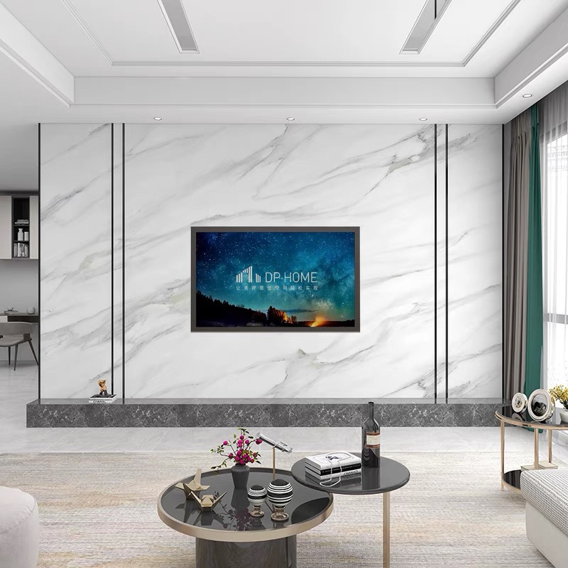 电视背景墙壁画定制客厅沙发影视墙壁纸现代简约仿大理石环保墙布
