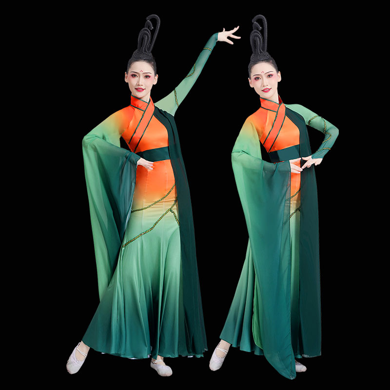 屈原橘颂同款古典舞演出服女飘逸中国风艺考舞蹈服装汉唐女子群舞