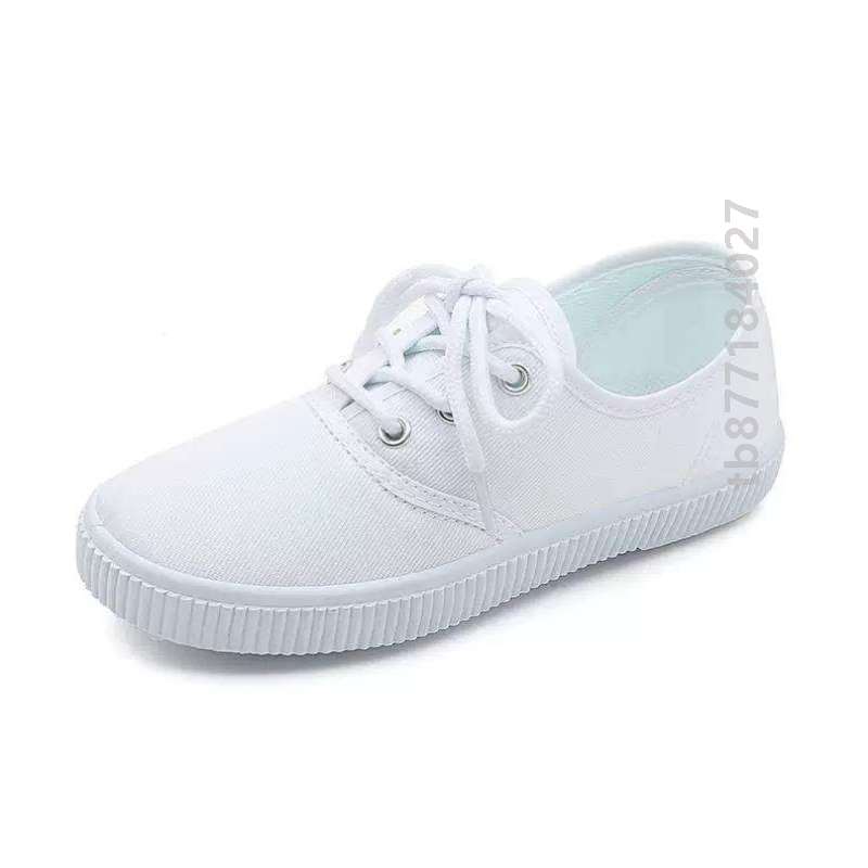 鞋夏的六一帆布鞋男新款鞋子演出小白鞋裙子女女童2023儿童节搭配