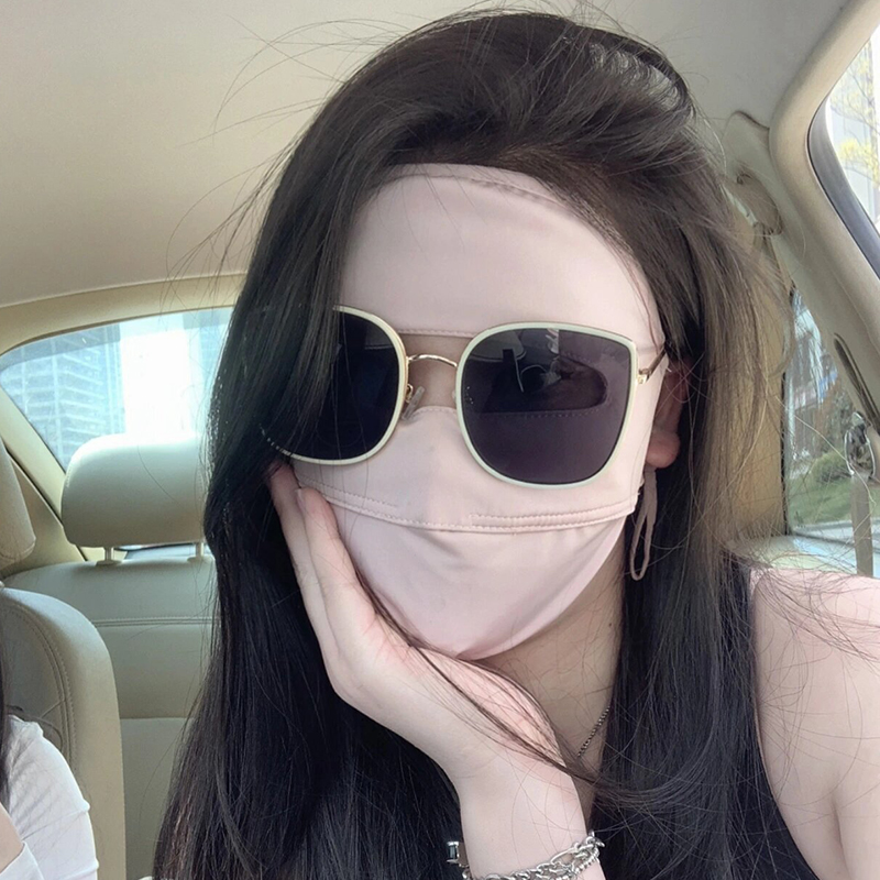 防晒面罩女防紫外线夏季骑行开车冰丝脸基尼遮全脸遮阳口罩护眼角