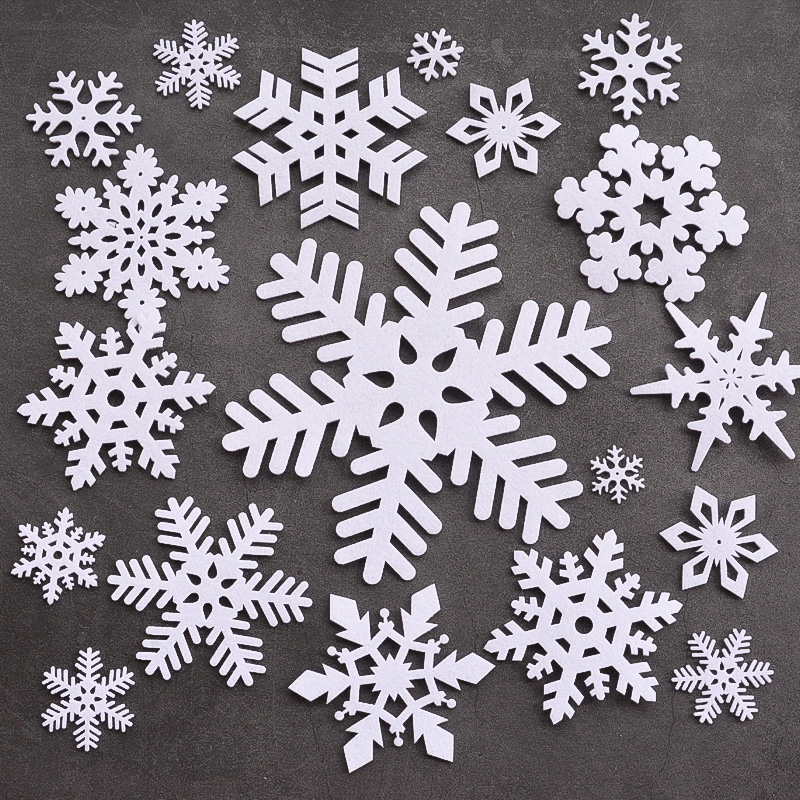 幼儿园装饰品冬天季主题立体雪花片贴纸手工材料新年元旦环创布置