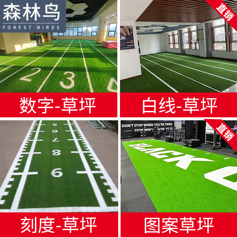 健身房草坪私教专用运动地毯室内绿色人造地垫跑道工厂定制仿真草