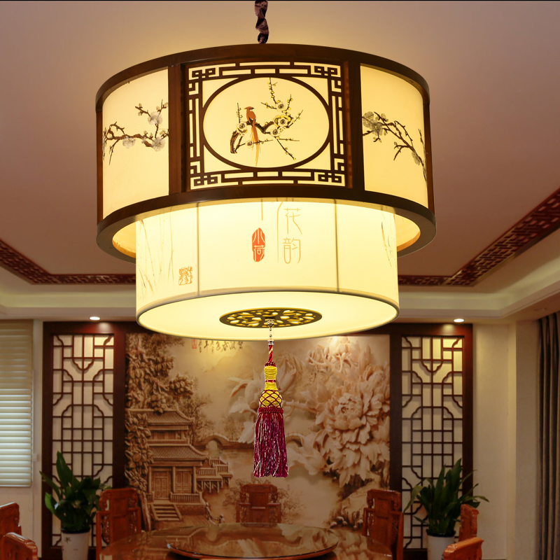 中式实木吊灯仿古餐厅茶楼酒店饭店客厅古建筑创意中国风灯笼灯具
