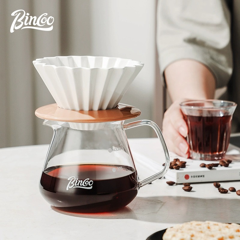 Bincoo陶瓷滤杯v60蛋糕折叠滤纸手摇咖啡机分享壶手冲咖啡壶套装