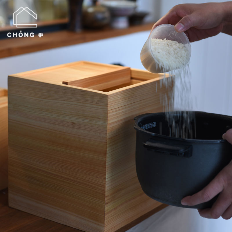翀日本桧木米箱米桶小型家用厨房粮食米缸零食防潮防虫收纳盒日式