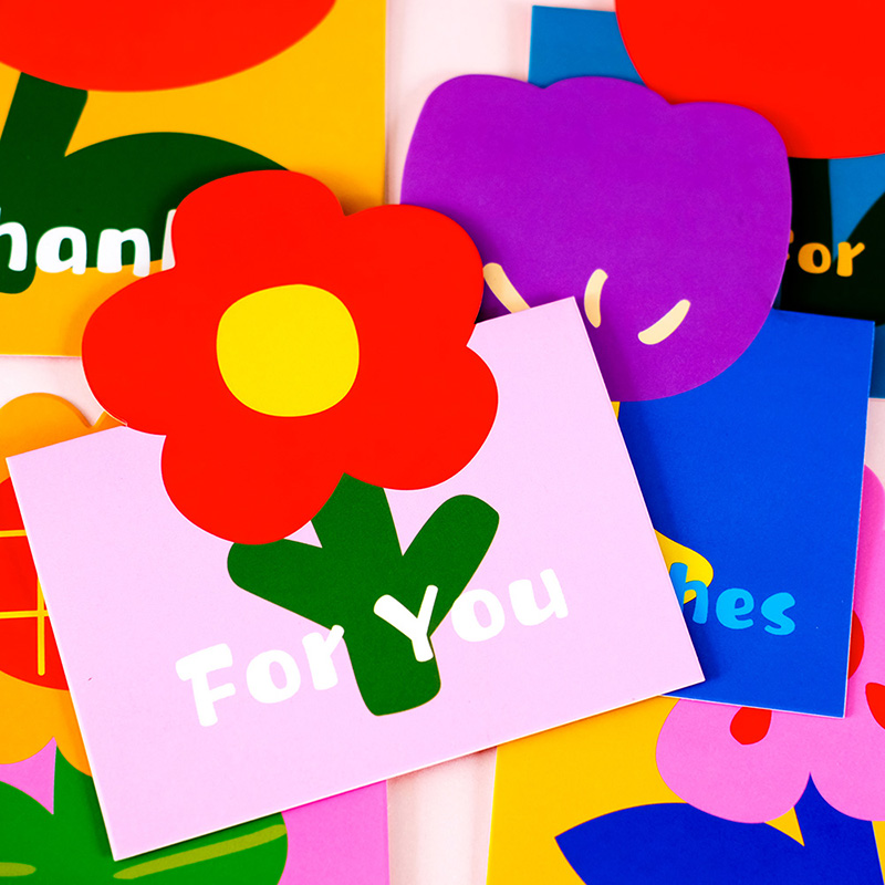 日韩可爱小花造型贺卡儿童生日卡片信封六一儿童节手写祝福小卡片