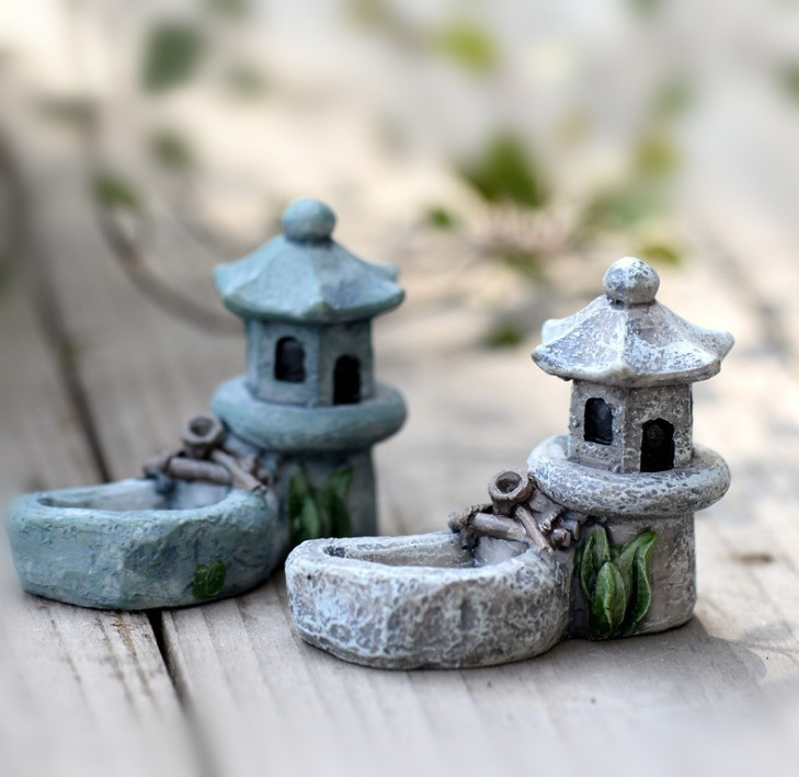 日本庭院建筑食玩摆件 多肉苔藓摆件 日式庭院水井 微缩场景拍摄