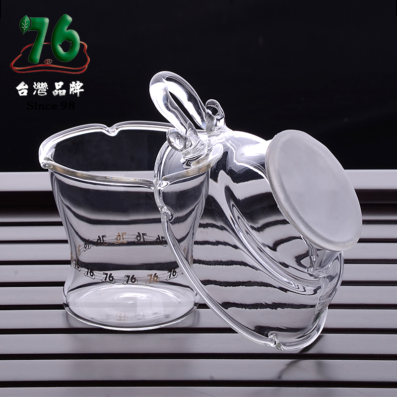 台湾76玻璃茶漏加厚茶叶过滤网公道杯茶隔透明漏斗茶滤网功夫茶具