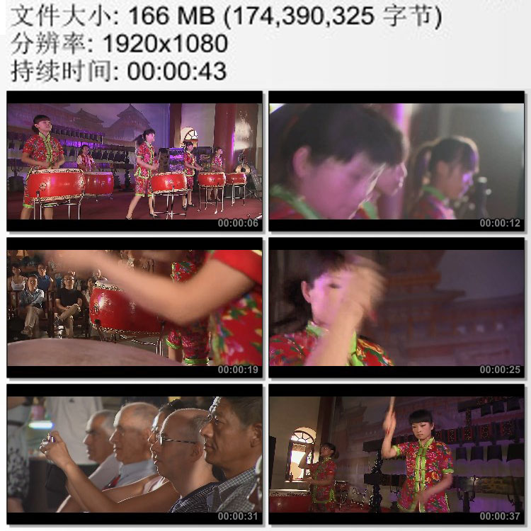 陕北鼓乐表演女子鼓乐队 传统民间艺术 高清实拍视频素材
