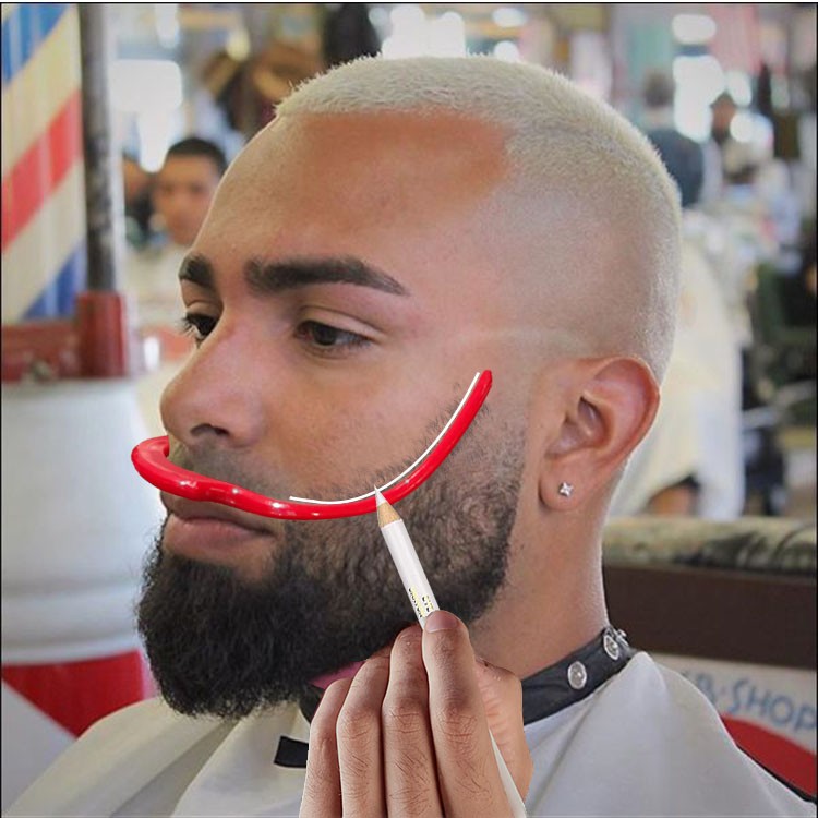 男士DIY胡须造型器络腮胡模板精致男人味胡子新手工具 下巴剃须板