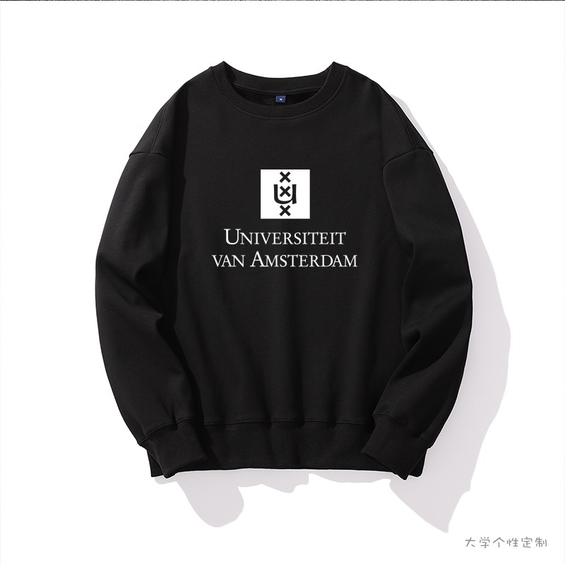 荷兰阿姆斯特丹大学圆领卫衣Amsterdam UvA纪念品卫衣留学生加绒