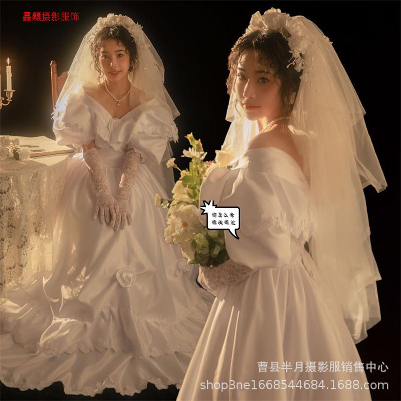 影楼拍照主题韩系小清新画报风婚纱摄影复古少女个人形象写真服装