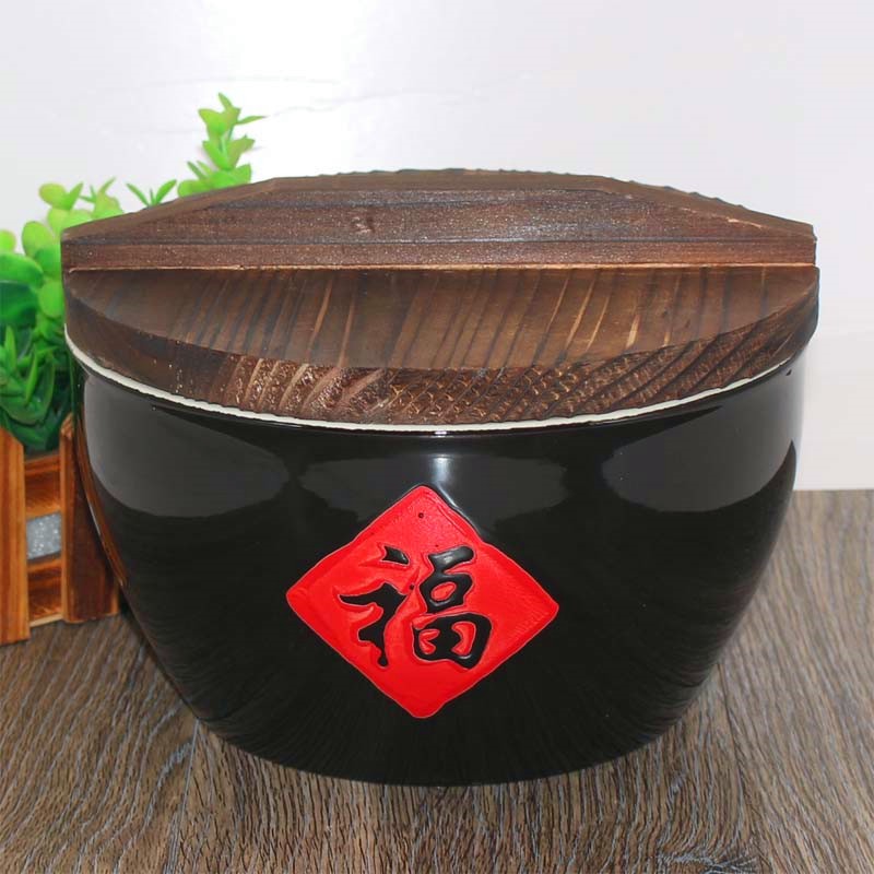 陶瓷加厚土陶瓷菜缸甜酒碗汤碗特色农家乐传统创意水缸福字缸米缸