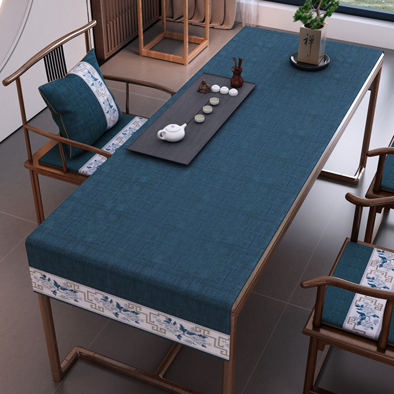 书法中式书桌布长方形棉麻台布简约布艺茶桌垫布学习桌餐桌布
