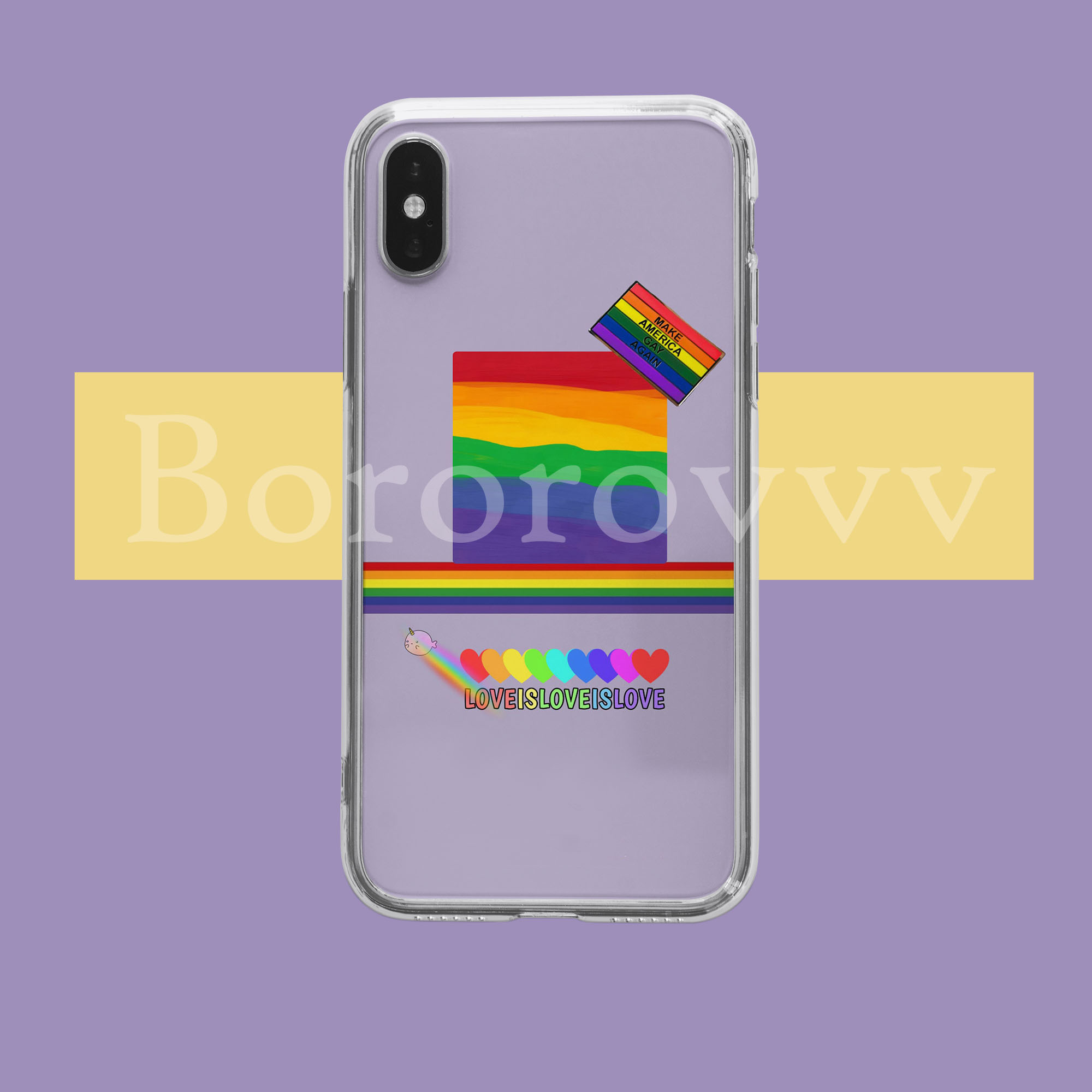 彩虹love is love手机壳 适用于iPhone12安卓华为小米vivox60OPPO