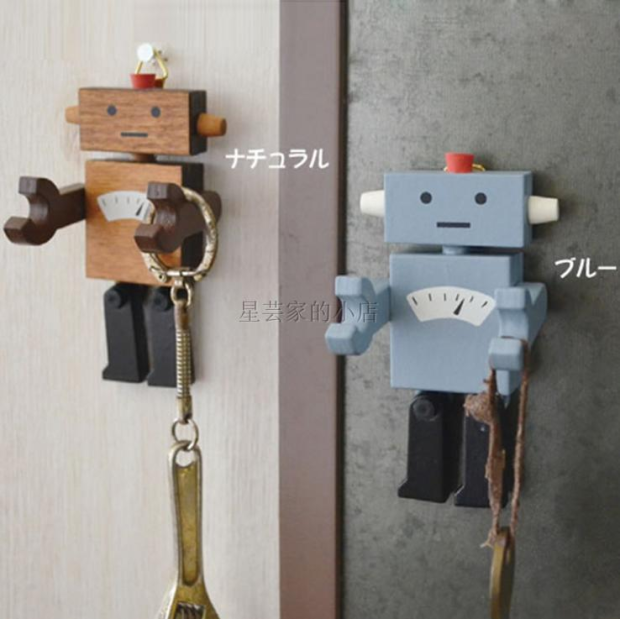 zakka新奇特实木火柴棒 机器人造型 蘑菇 磁性冰箱贴卡通磁性贴