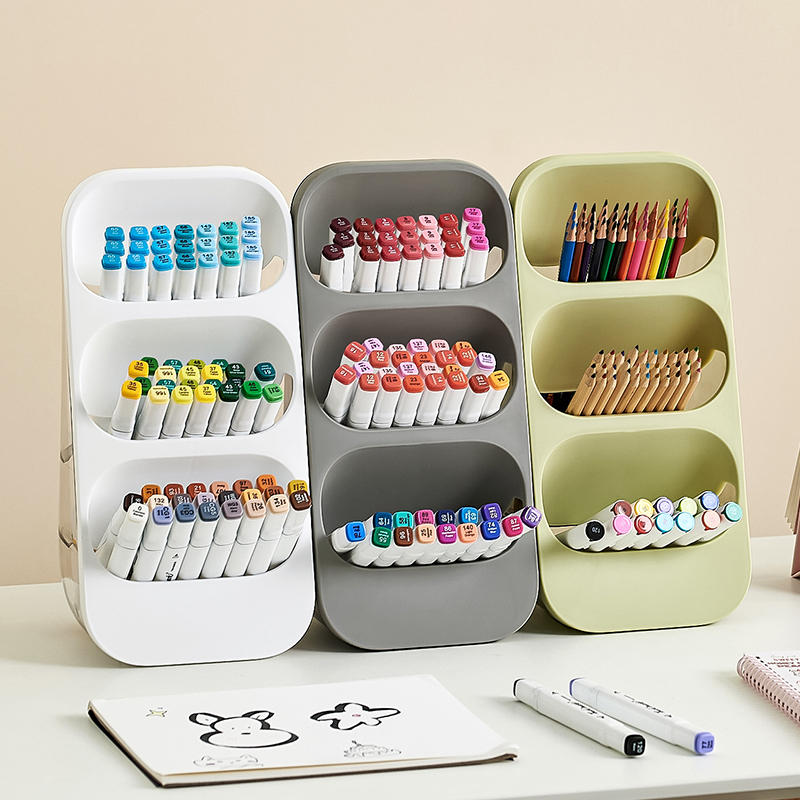 儿童书房笔筒画笔马克笔收纳盒桌面大容量分类文具水彩笔收纳架
