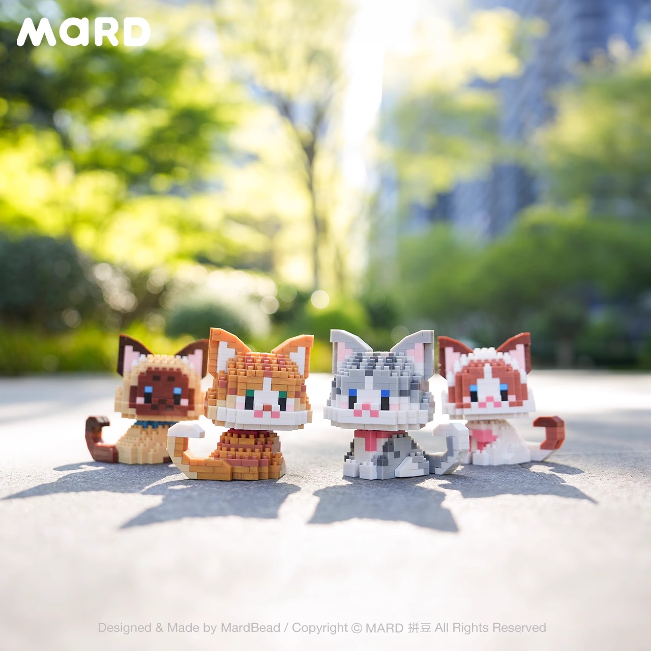 治愈系女孩系列小猫咪布偶暹罗猫橘猫微颗粒拼装积木玩具拼图礼物