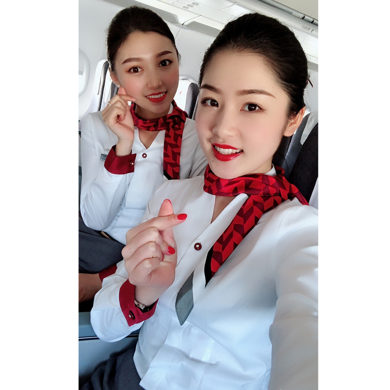 红土航空空姐制服中袖七分袖职业女装连衣裙秋美容师工作服气质