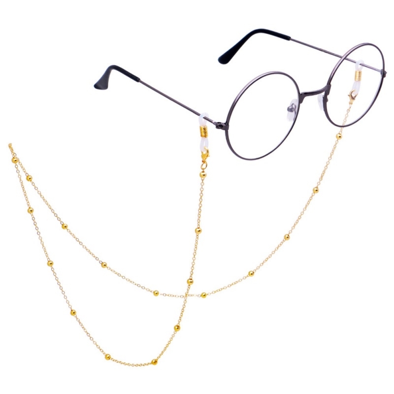 欧美时尚INS百搭金属加珠蛇链金属眼镜链口罩链耳机防丢挂链
