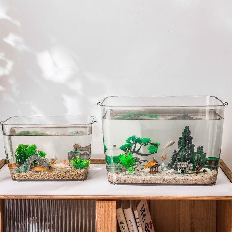 PET塑料仿玻璃高清透明超大号家用乌龟专用水陆两用客厅造景鱼缸