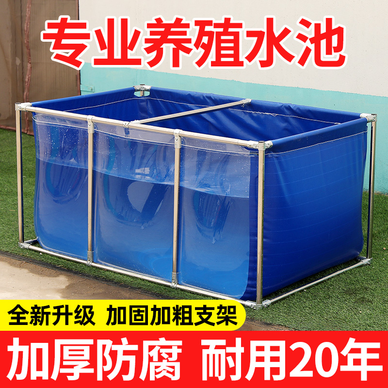 透明防水帆布鱼池带支架组装锦鲤塑料鱼缸加厚养殖户外游泳池家用