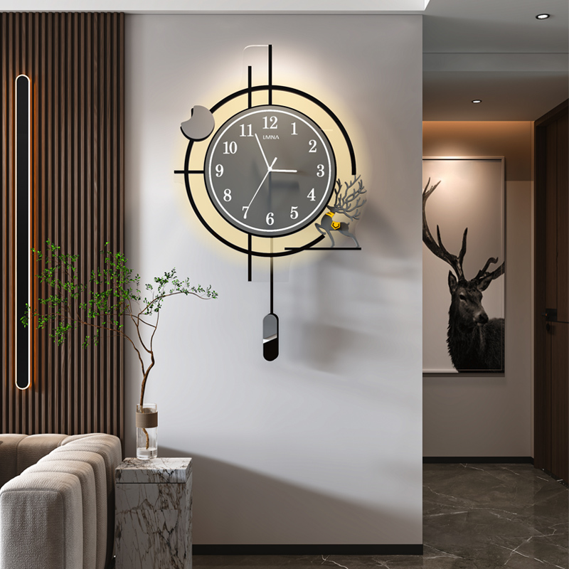 网红钟表挂钟客厅家用时尚时钟挂墙装饰2022新款创意简约石英钟表