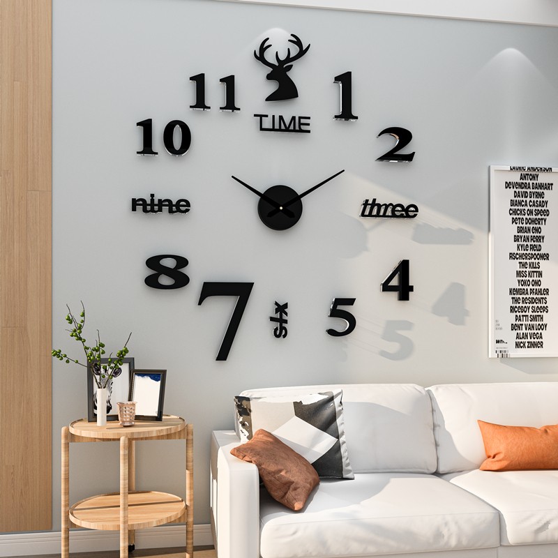 网红钟表挂钟客厅家用时尚个性创意时钟挂墙简约现代装饰表免打孔