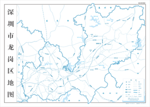 深圳市龙岗区1地图定制行政区划水系交通地形卫星流域小区村界打