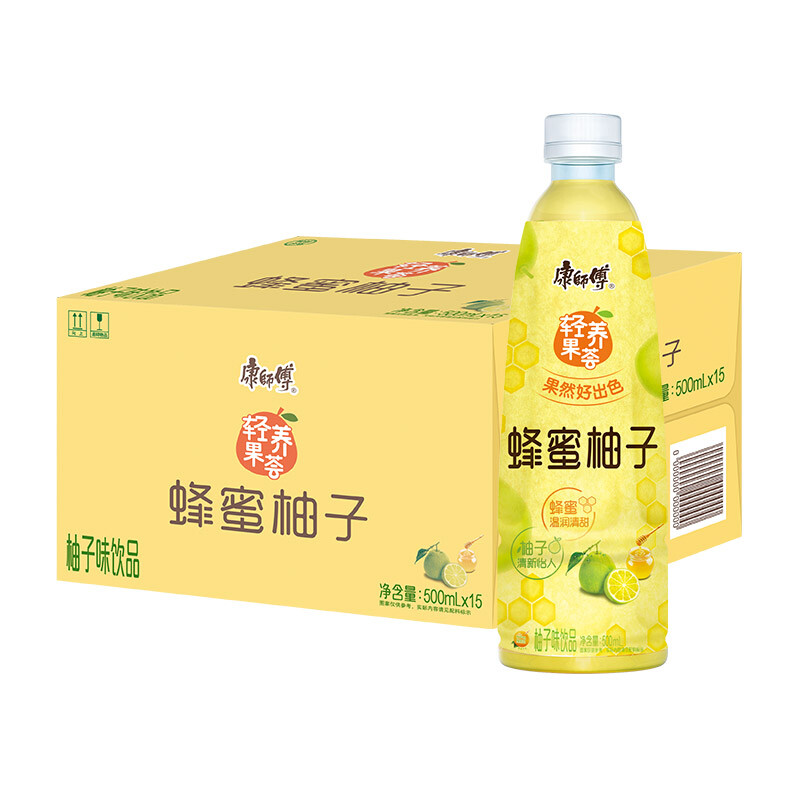 康师傅蜂蜜柚子茶500ml×15瓶装整箱水果饮品国产食品北京包邮