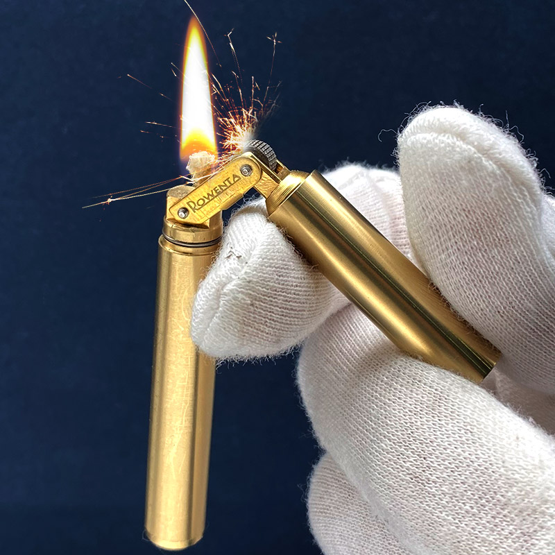 复古煤油打火机黄铜创意细一根双截棍子迷你个性香烟型小巧男老式
