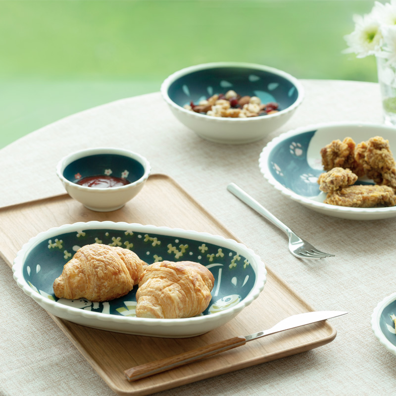 AITO日式餐具套装卡通猫咪图案美浓烧可爱创意碗盘家用米饭碗盘子