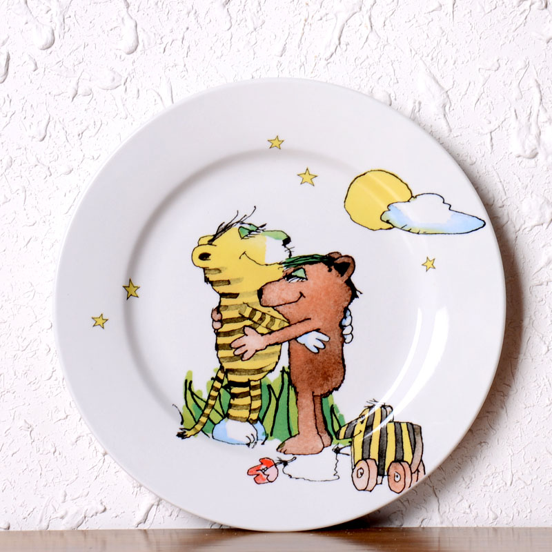 出口德国福腾宝 AUERHAHN 动物卡通图案餐具儿童餐盘子米饭碗碟子