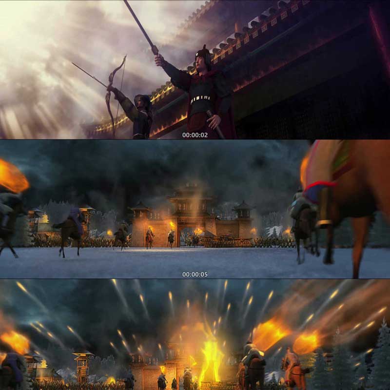 古代将军 军队出征 古代战场沙场 攻打城池 历史三维动画视频素材