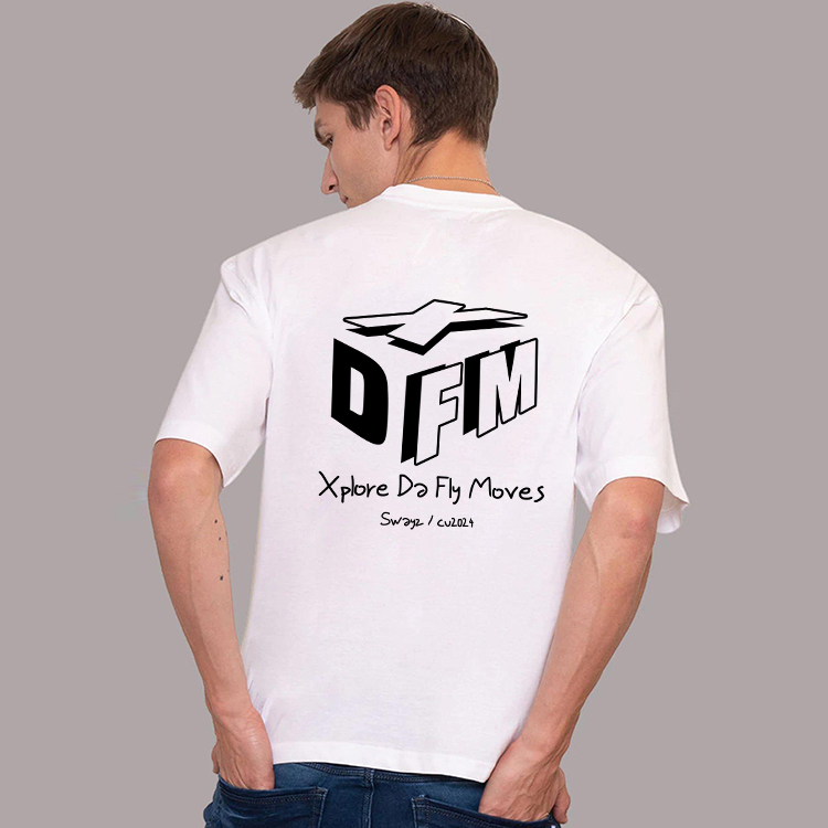 XDFM 美式创意立体英文字母logo半袖T恤宽松休闲短袖纯棉情侣上衣
