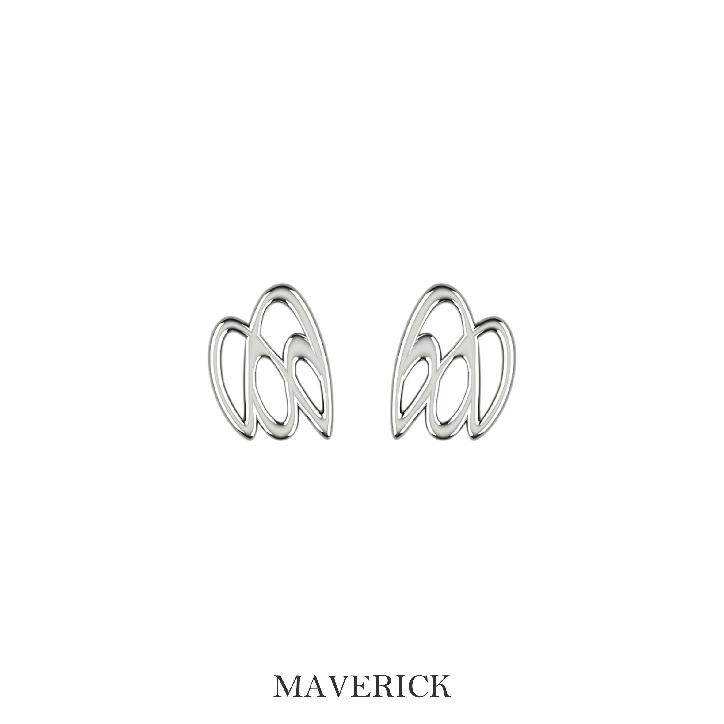 MAVERICK EDEN无序系列原创设计双M叶型标志字母耳钉