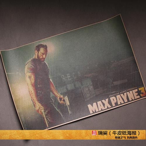 游戏玩家收藏装饰画 Max Payne海报 马克思佩恩 英雄本色海报